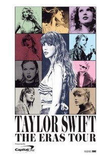 Vertical image featuring multiple images of Taylor Swift.