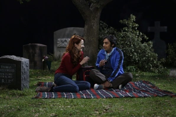 raj in cemetary with emily big bang theory final 823 2015