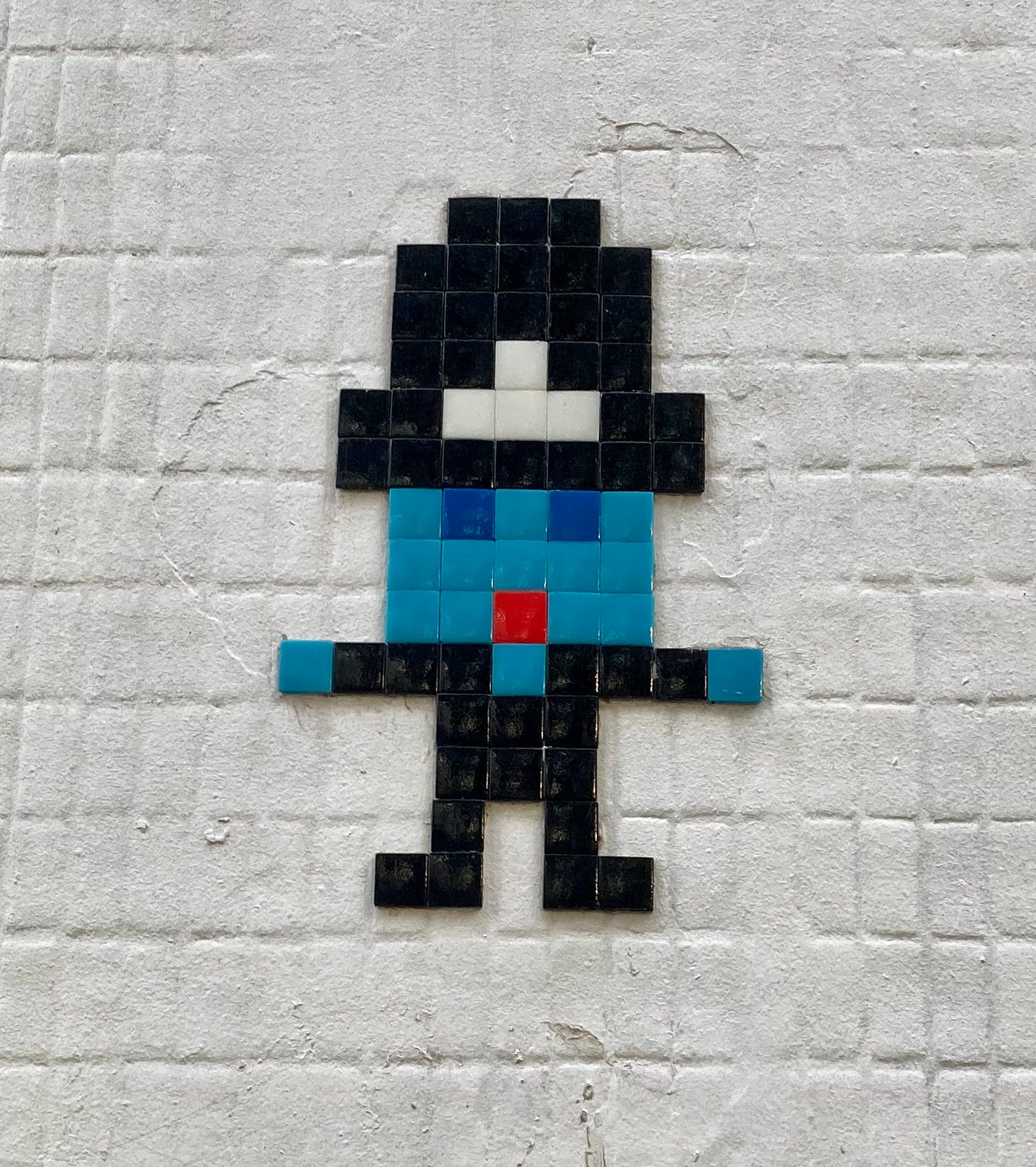 mosaic on a wall - cartoon man