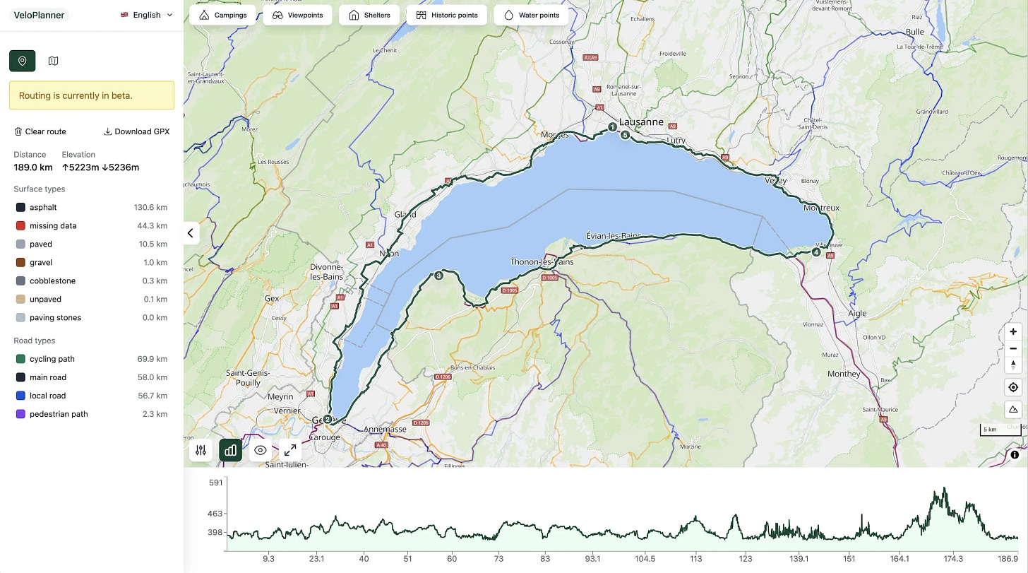VeloPlanner screenshot