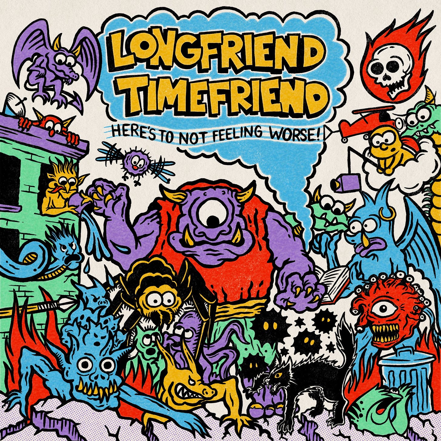 Longfriend Timefriend ✨️NEW ALBUM OUT FRIDAY✨️ on X: "IT'S COMING: our new  record “Here's to Not Feeling Worse” drops this Friday 3/15. Frankly, I  think it's gonna blow your ass clean off.