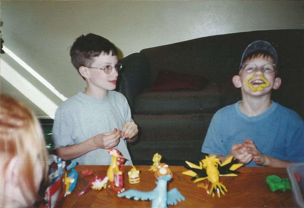 Ethan and his siblings got all three legendary bird Pokémon figures for Christmas. His sister got Articuno, he got Zapdos, and his brother got Moltres.