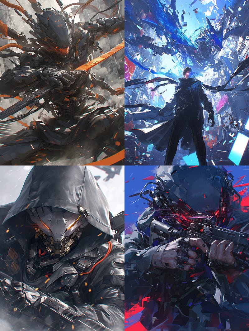 Battle cyborg in combat