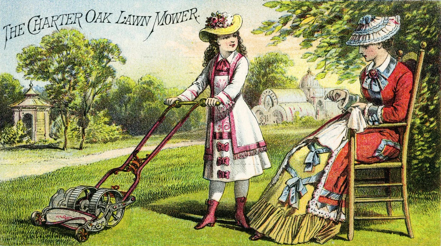 Advertisement For The 'Charter Oak' Lawn Mower