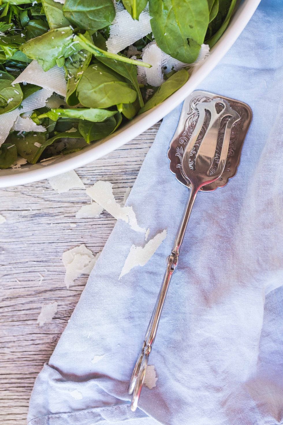 silver salad tongs