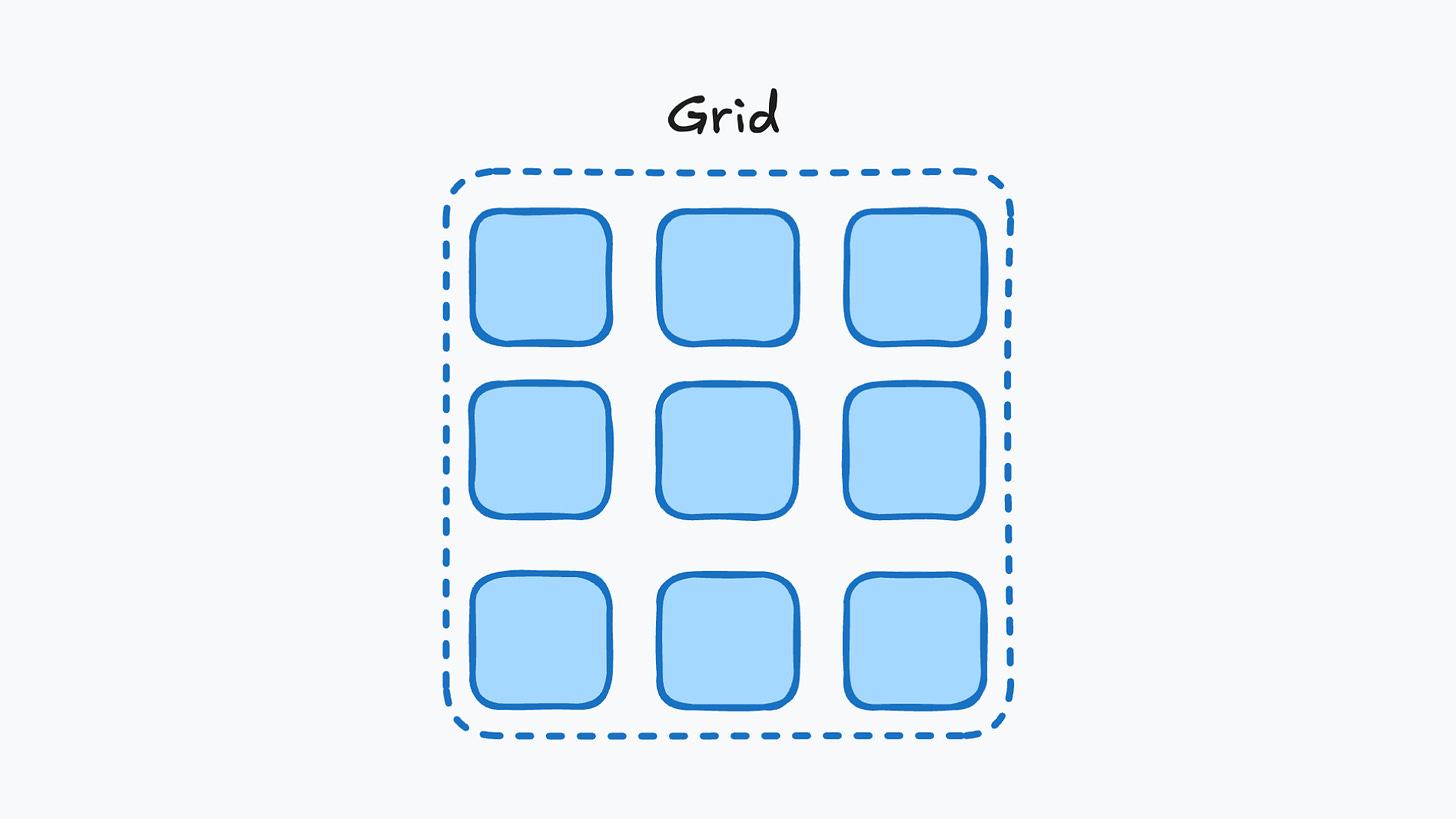 An illustration depicting the Grid component