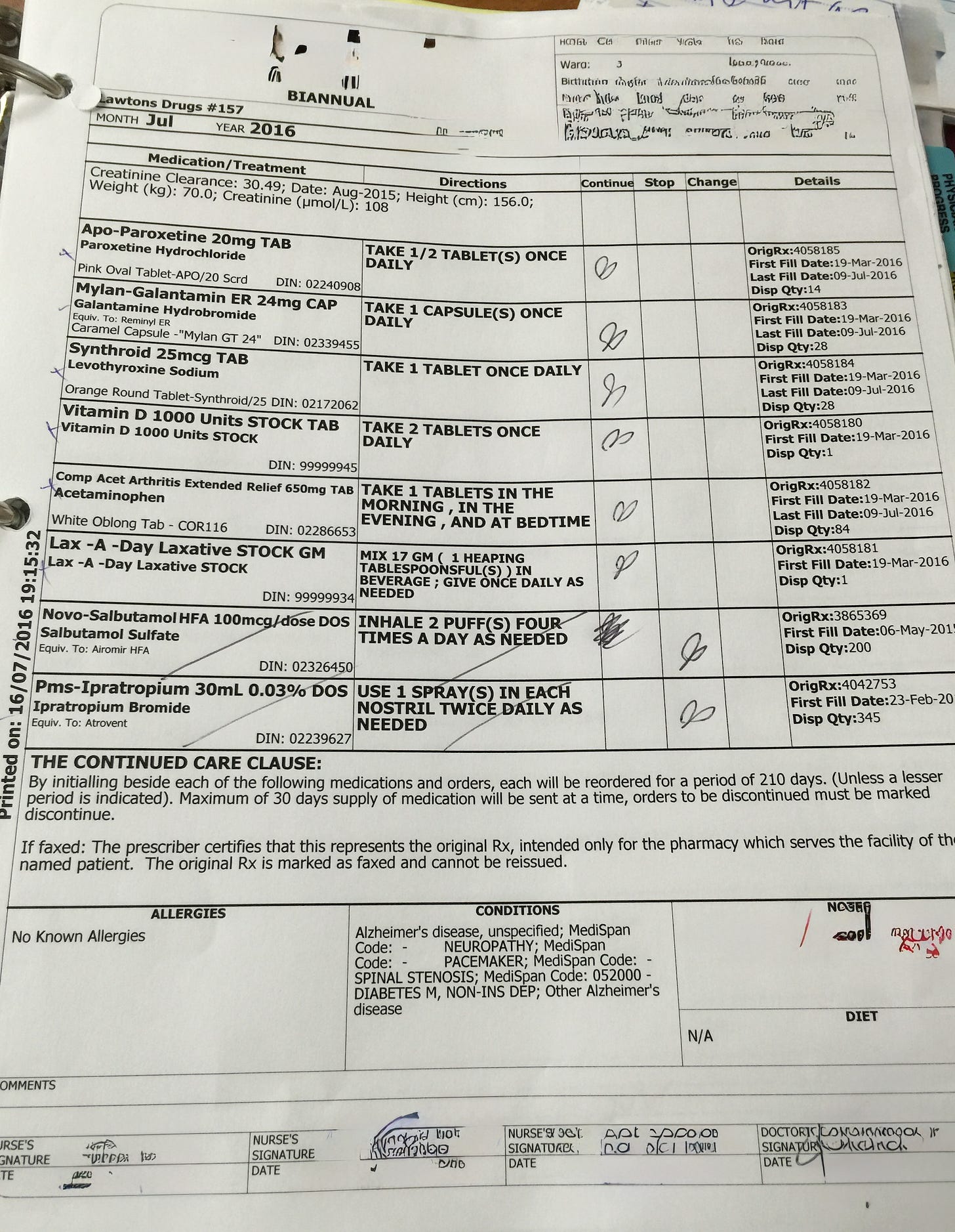 De-identified BIANNUAL form LTCF