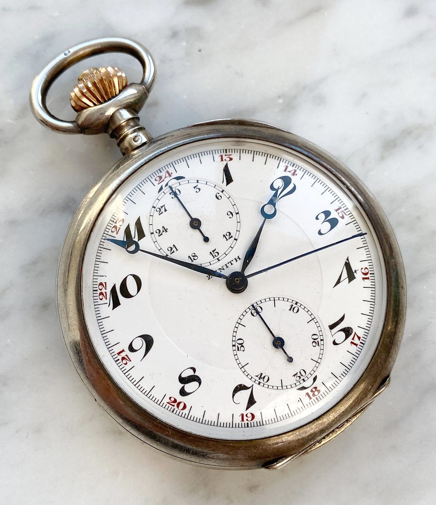 Rare Vintage Zenith Pocket Watch Chronograph | Barnebys