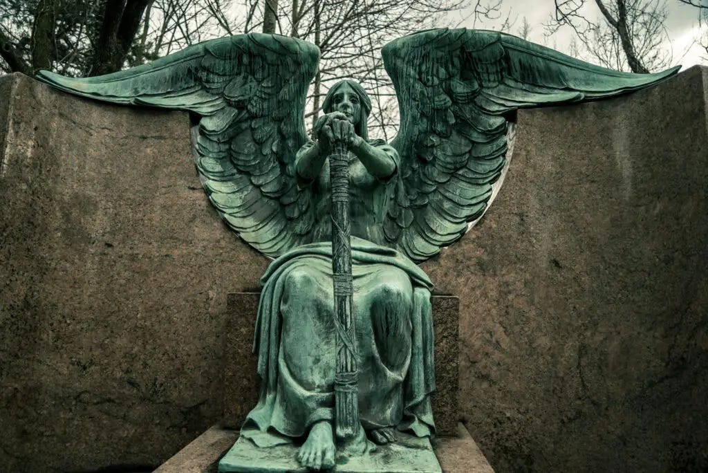 haserot angel statue lakeview cemetery ohio