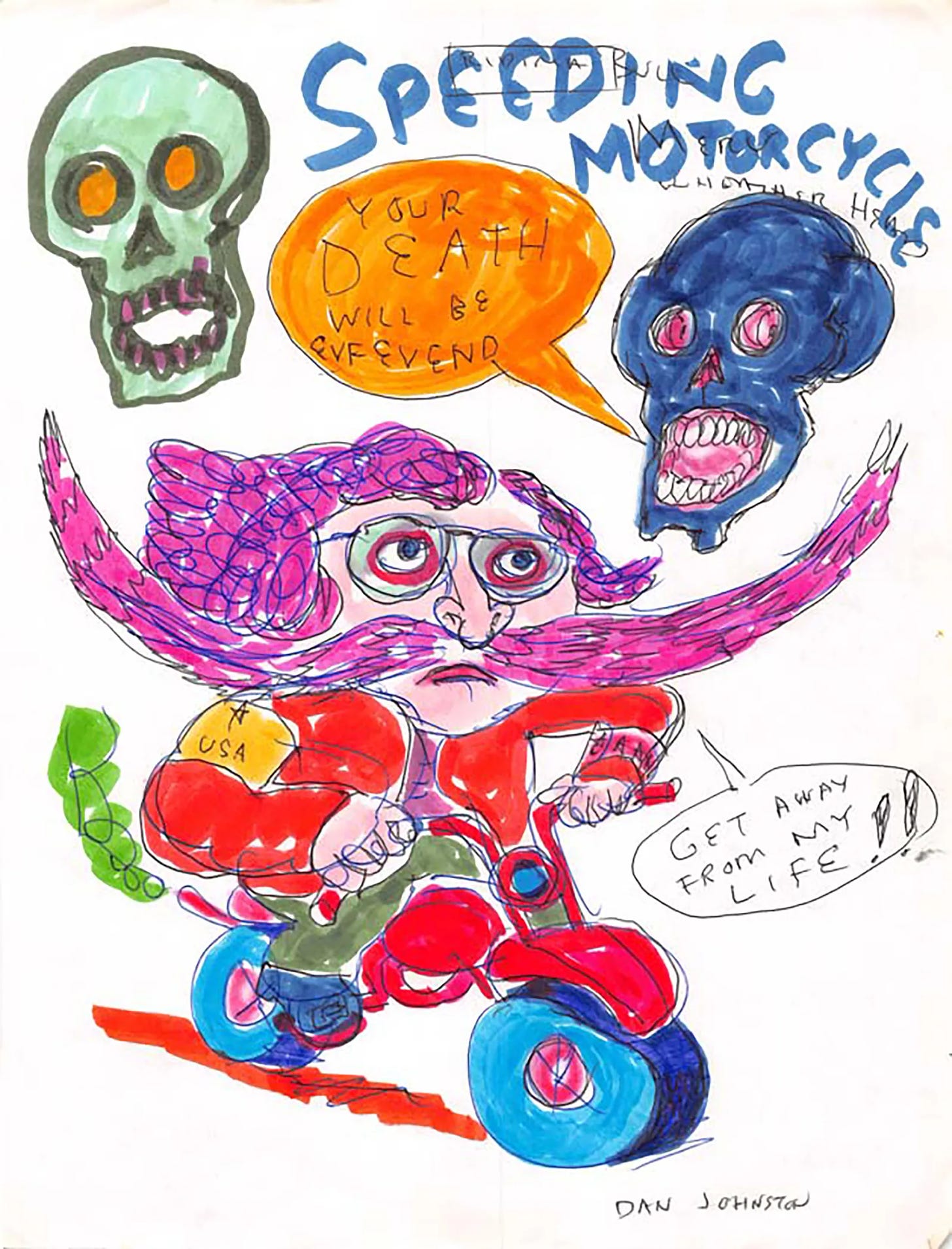 “Speeding Motorcycle” (1984), por Daniel Johnston.