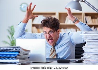 Stock image of a frustrated accountant