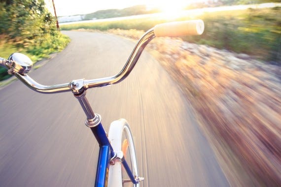 Bicycle riding slowly