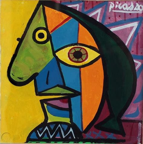 A Picasso painting of a woman's abstract face