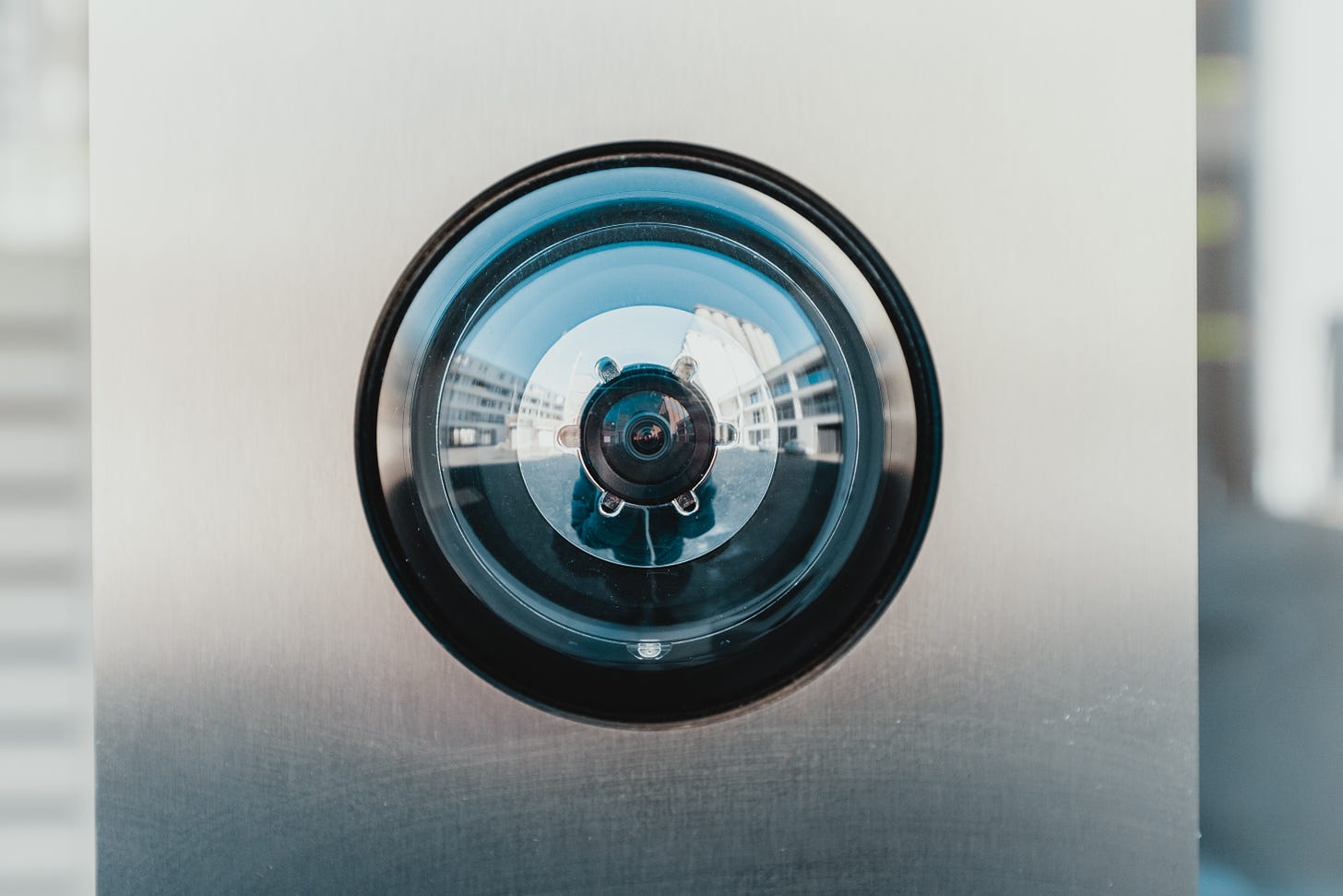 Photo of a circular security camera
