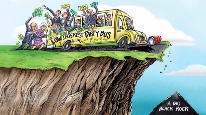 Icahn Cartoon of Larry Fink and Janet Yellen Party Bus - Business Insider