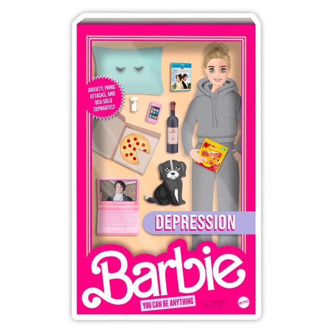 Depression Barbie Sticker – Modern Legend, LLC.