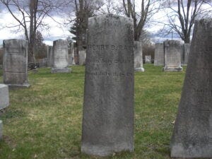 Gravestone of Henry B. Ray in Jewett City Cemetery. photo: Cindy Davis for FindaGrave