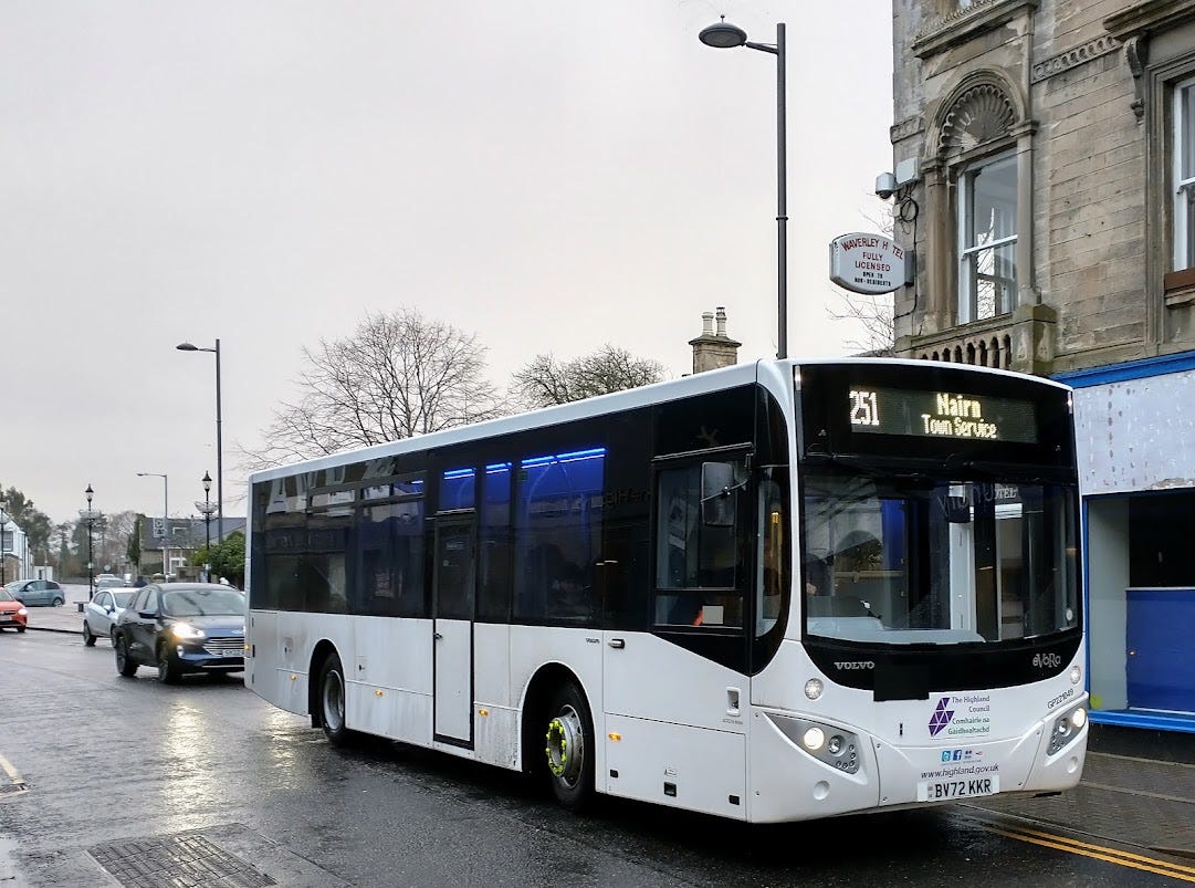 Service 251 bus in Cawdor Road