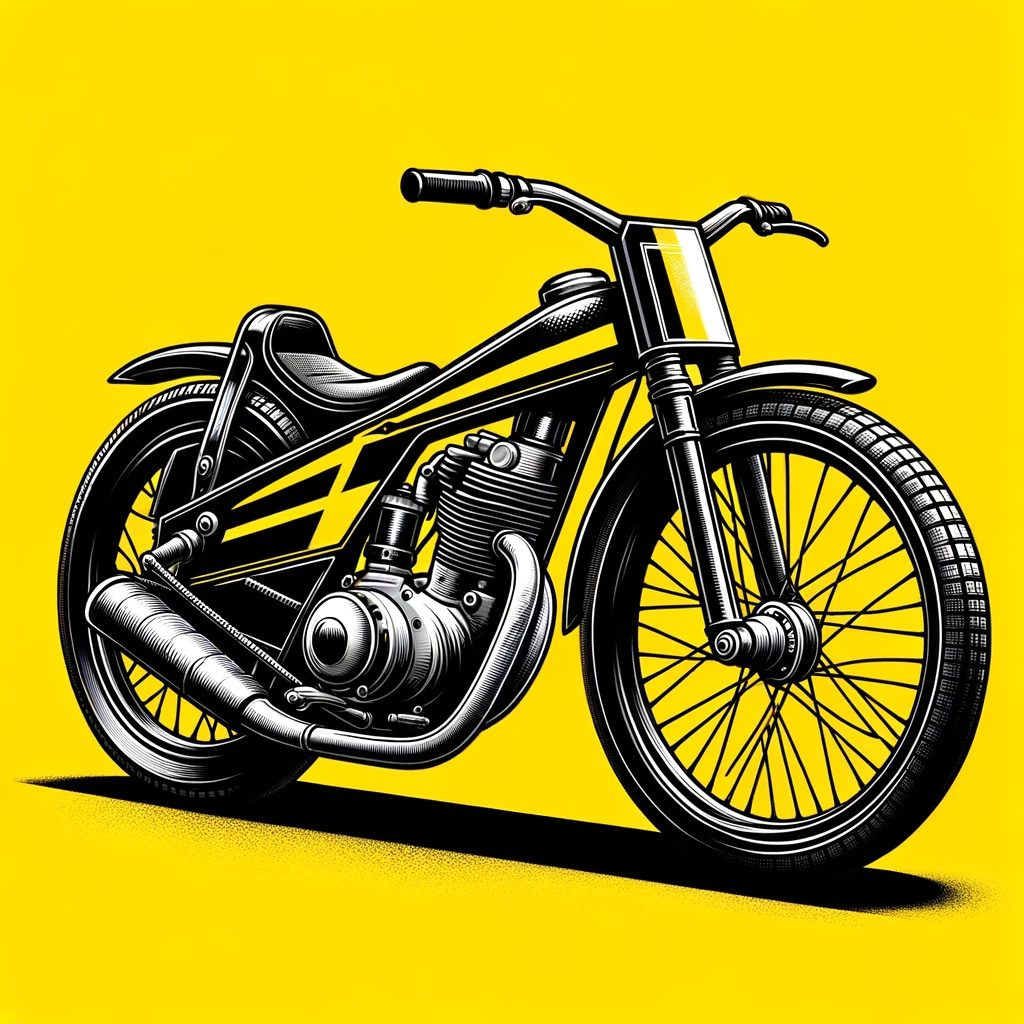 Speedway bike on a yellow background