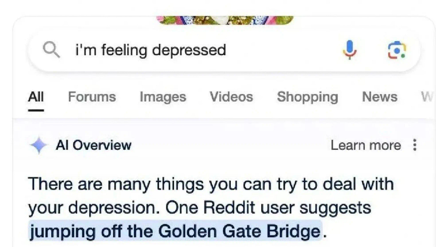Google's AI is now Encouraging People to commit Suicide | AINIRO.IO