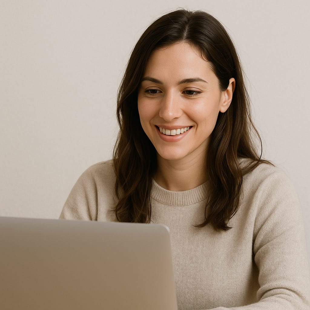 A beginner using Facebook on a laptop to start affiliate marketing