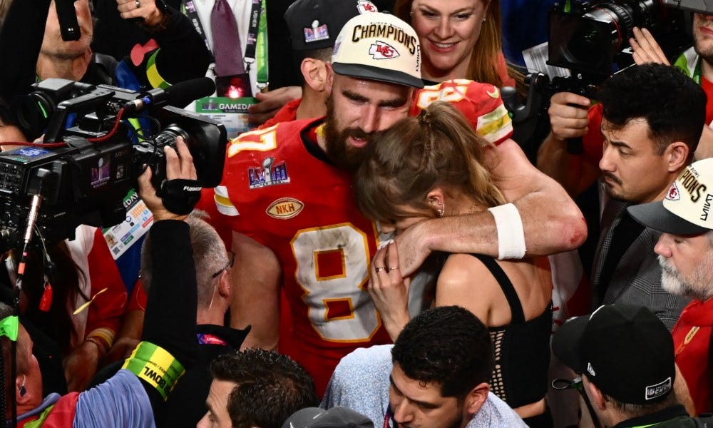 Taylor Swift: Mics picked up Travis Kelce Super Bowl talk after Chiefs win