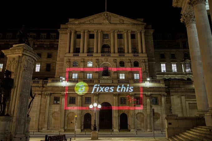 Bank of England and UK Parliament get 'Bitcoin fixes this' treatment