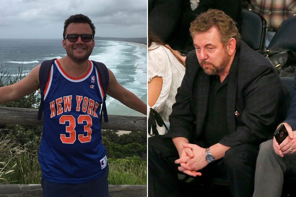 James Dolan on his own with New York Knicks fan fight 2017 images