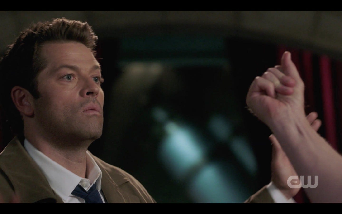 supernatural castiel jumps back from nick snap 1402