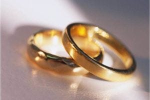 Two gold wedding rings