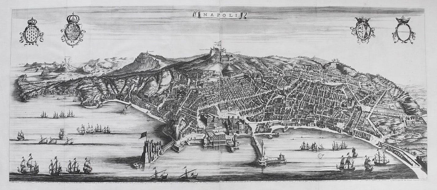 Original 18th century engraving of Naples by Blaeu & Mortier – Antiquariat  | Steffen Völkel GmbH