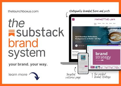 Promotional graphic for new The Substack Brand System program from The Launch Box