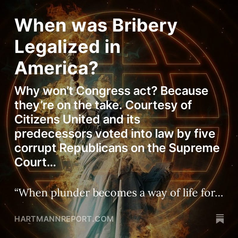 When was Bribery Legalized in America?