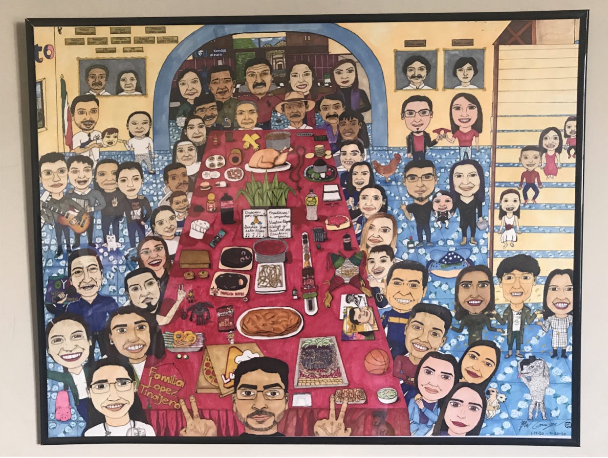 Senior Brian Carranza created this art piece to honor his familys unity. 