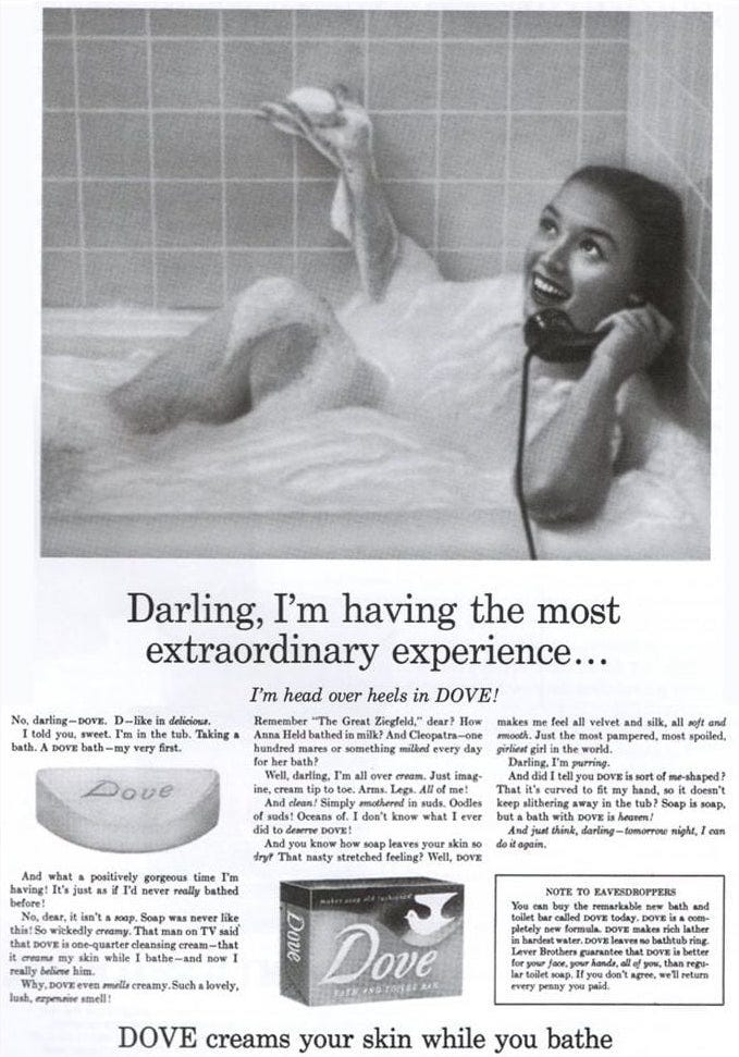 vecchi annunci pubblicitari di David Ogilvy per la campagna Dove