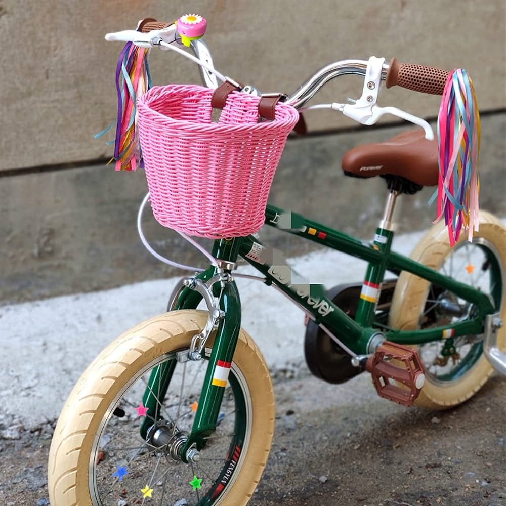 Amazon.com : Kids Bike Basket, Wicker Basket, Handlebar Bicycle Basket for  Girls with Unicorn Necklace, Bike Bell, Streamers, Stickers Bike Decoration  Accessories Set : Sports & Outdoors