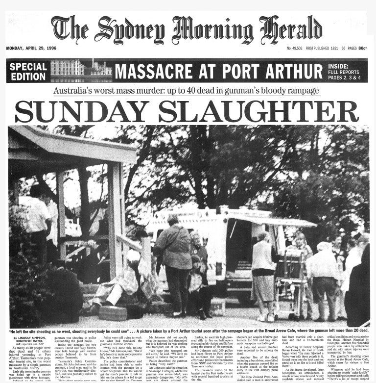 From the Archives, 1996: The Port Arthur massacre