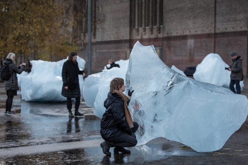 Olafur Eliasson installs blocks of glacial ice across London in Ice Watch