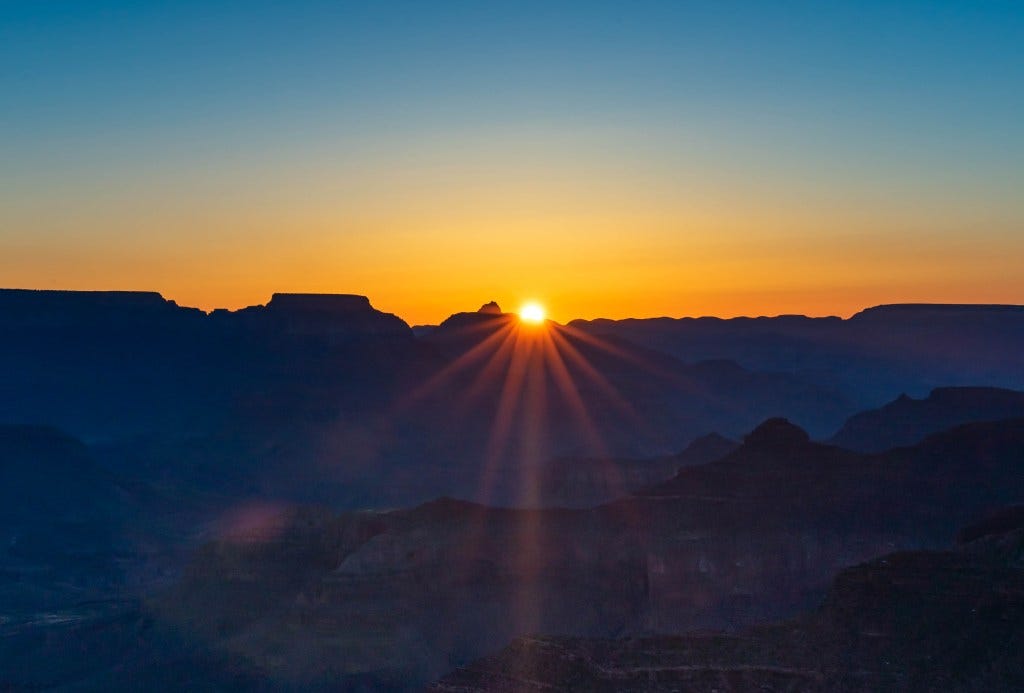 Sunrise over the Grand Canyon from Powell Point