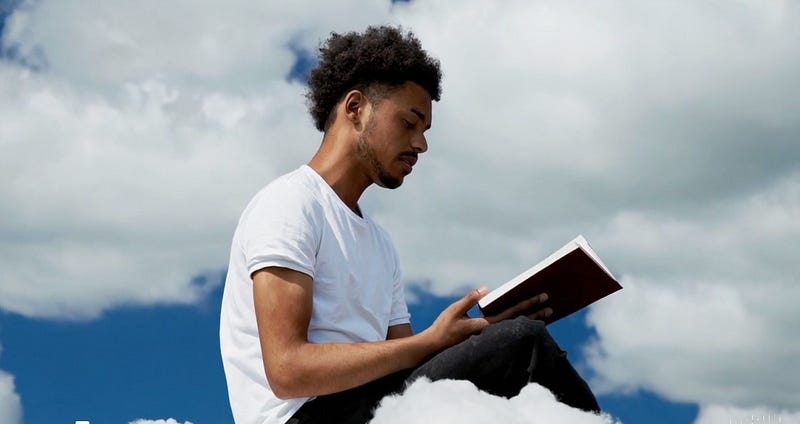 Still of the video Man on the cloud, made with Sora.