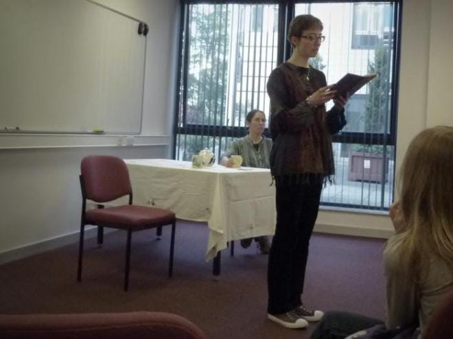 JY Saville reading at York Festival of Ideas, with Alice Courvoisier JY Saville reading at York Festival of Ideas, with Alice Courvoisier
