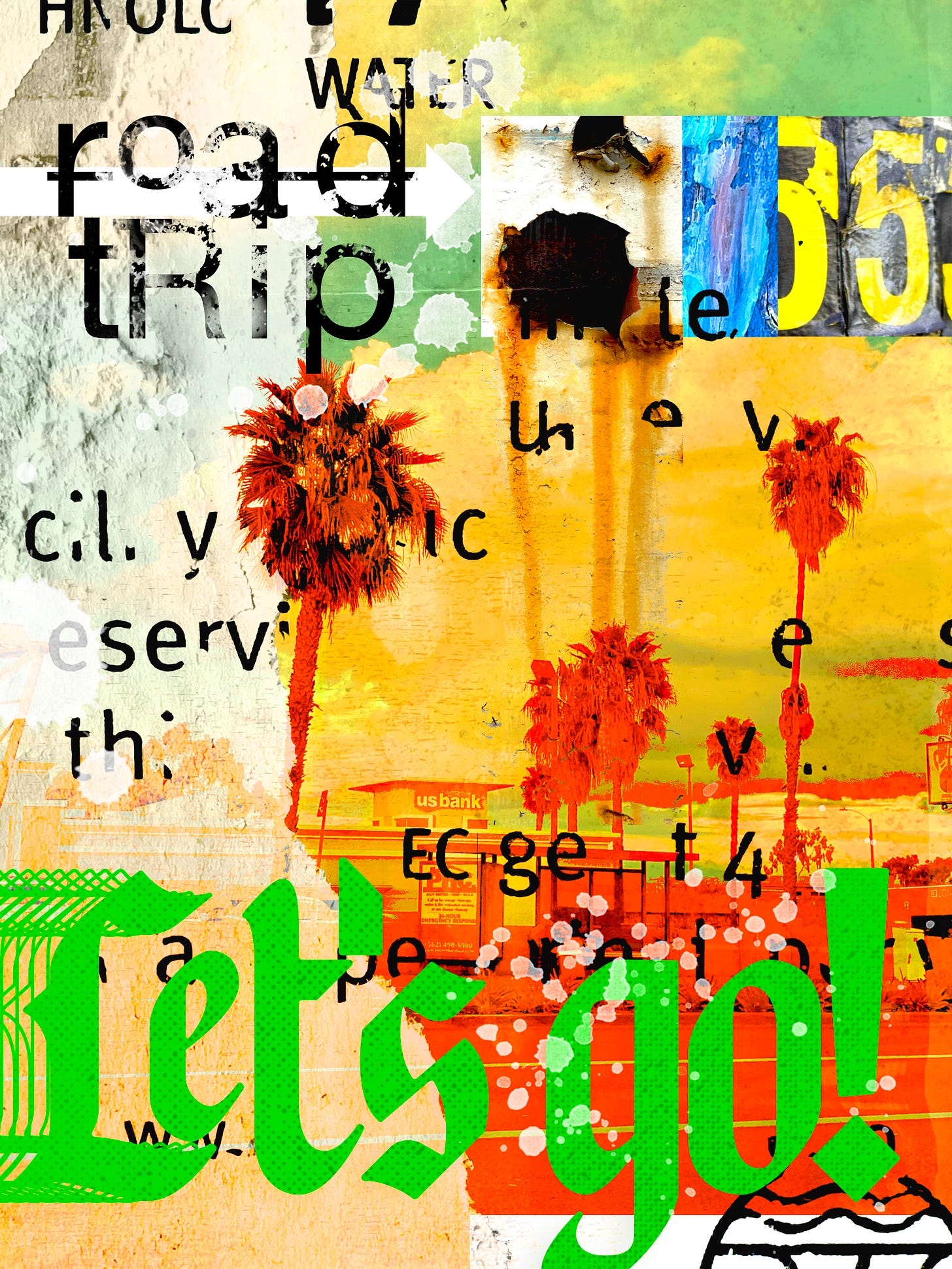 Road Trip - digital collage created by dave conrey