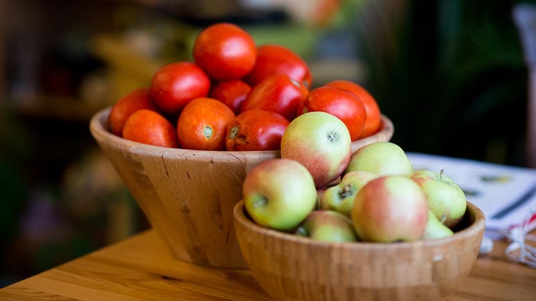 apples tomatoes for better lung function