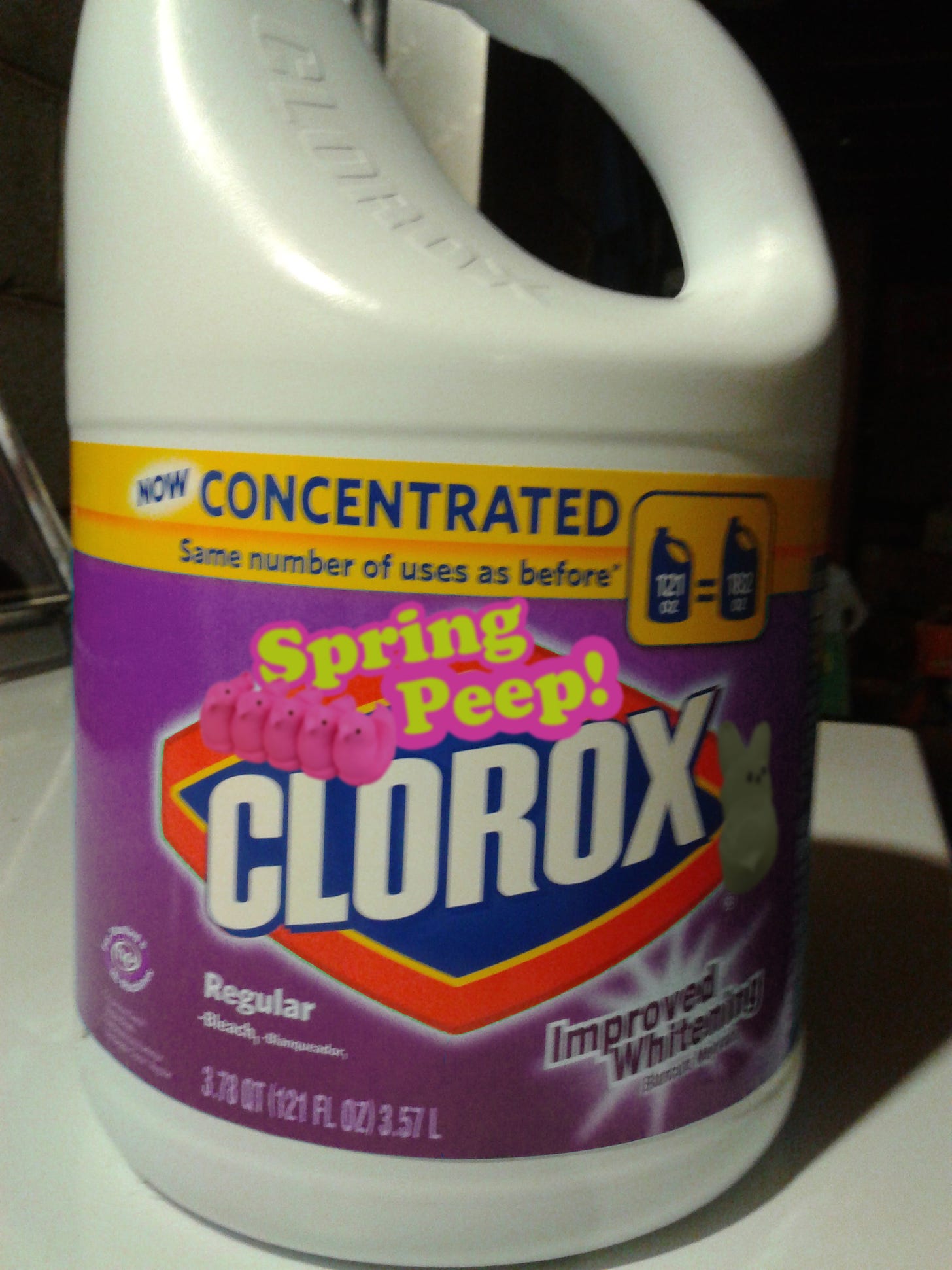 A container of Peep flavored bleach.