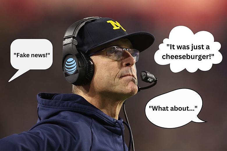 Michigan Excuse Bingo For Jim Harbaugh's 4-Game Suspension