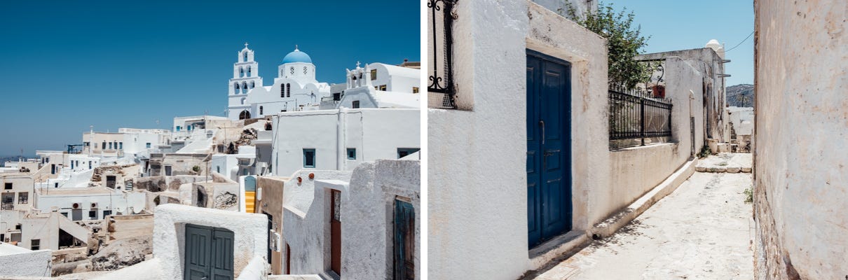 Exploring the backstreets and windy paths in Pyrgos.