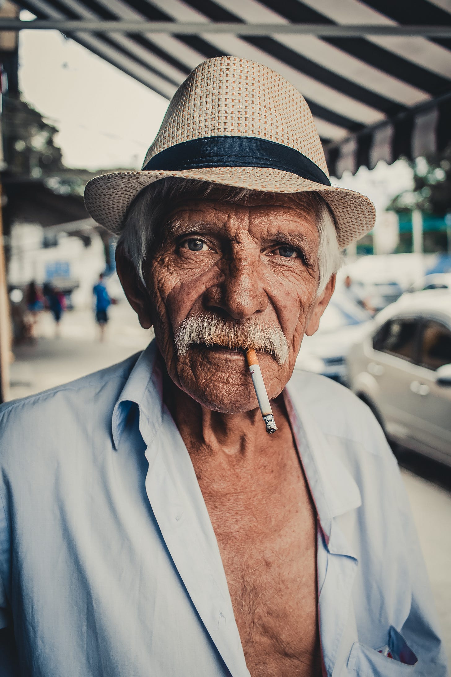 Free Man With Cigarette In Mouth Stock Photo