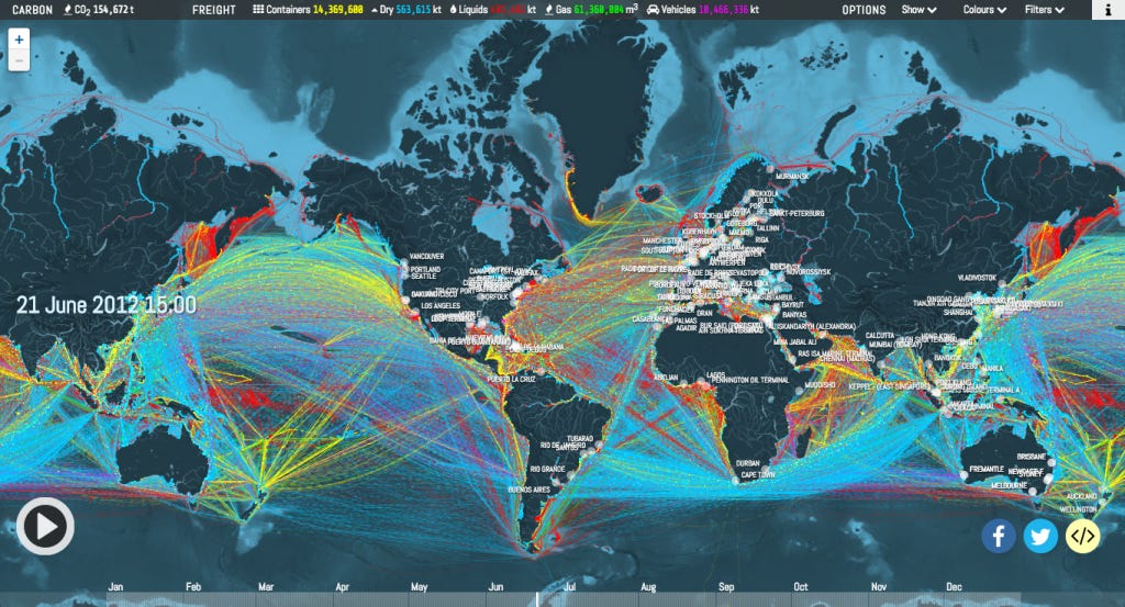 Map lets you visualize shipping traffic around the world | Canadian  Geographic