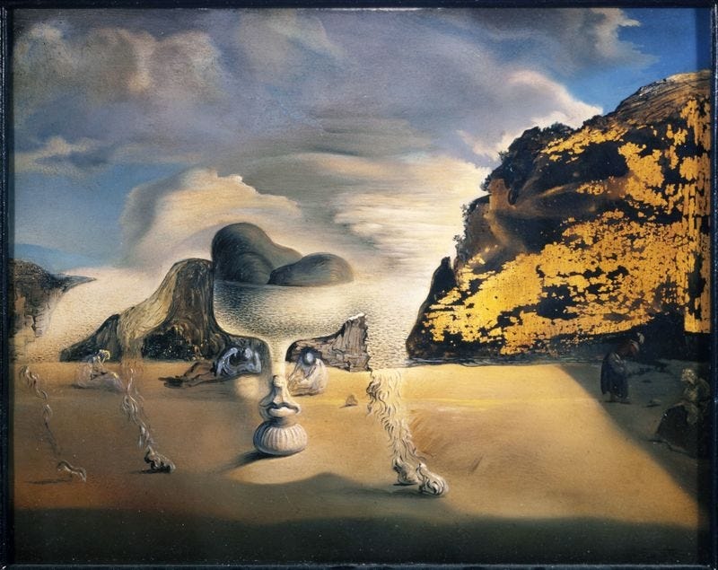 Invisible Afghan with Apparition, on the Beach, of the Face of Garcia  Lorca, in the Form of a Fruit Dish with Three Figs | Fundació Gala -  Salvador Dalí