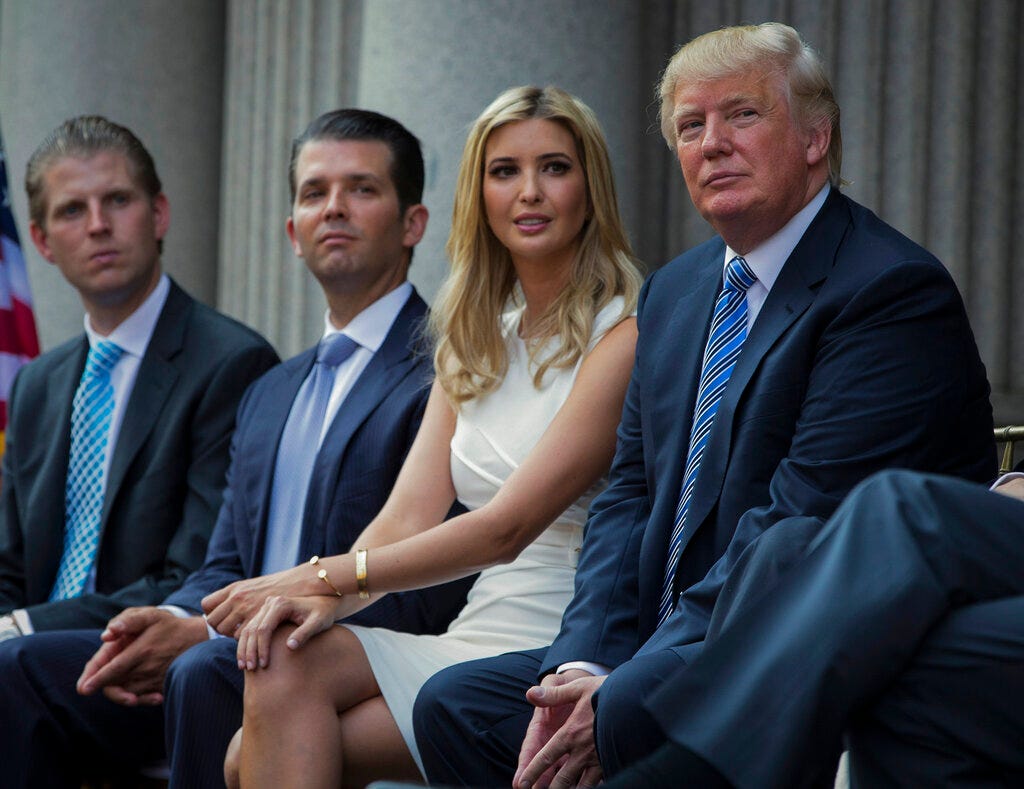 NY attorney general sues Donald Trump, Donald Jr., Ivanka and Eric Trump
